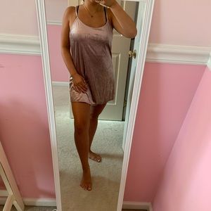 Pink velvet dress